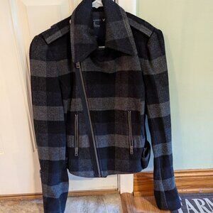 Plaid bomber/military style warm jacket
